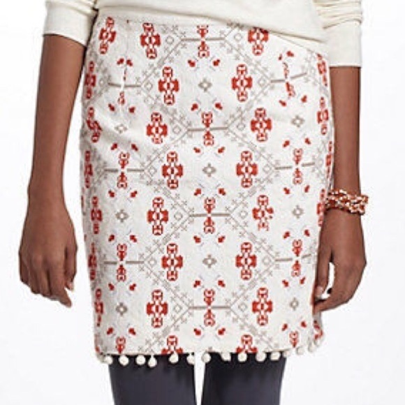 Maeve Blomma Pom Pom Trim Skirt with Pockets - Picture 1 of 6